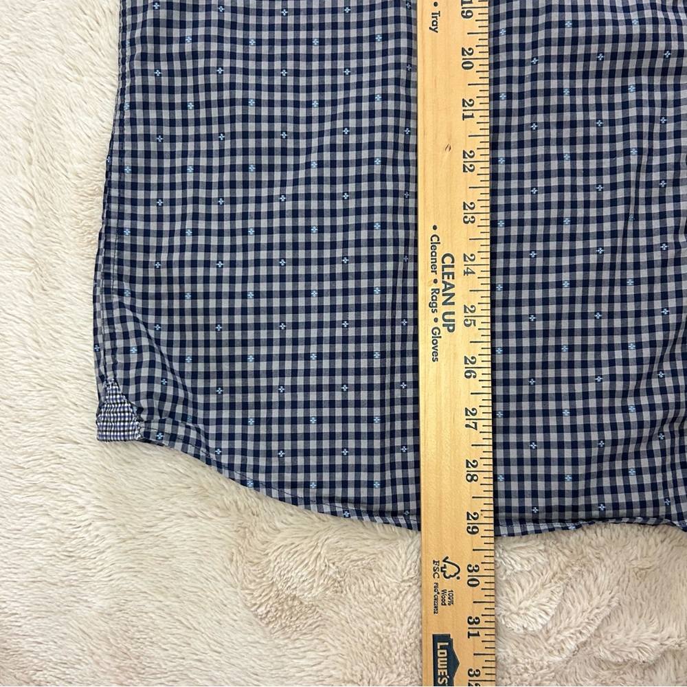 BLU by Polifroni Button Down Dress Shirt Blue Check Size XL - Picture 4 of 8